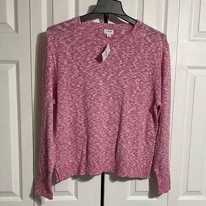 Jcrew NWT pink & white cotton blend sweater top size XL